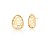 Brinco Oval Liso com Círculos Vazados Banhado a Ouro 18K - Imagem 1