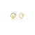 Brinco Quadrado Liso Banhado a Ouro - Imagem 1