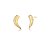 Brinco Ear Cuff Curvo Trabalhado Cravejado Banhado a Ouro - Imagem 1