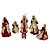 Presépio de Natal Resina c/6 Figuras (Vermelho Dourado) 40cm - Imagem 1