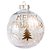 Bola Decorada Natal Iridescente (Branco) 10cm - Imagem 1