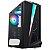 GABINETE GAMER K-MEX CG-05QI BLACK HAWK, PAINEL LED RGB, LATERAL DE VIDRO, PRETO, S/FAN - CG05QIRH0010BOX - Imagem 1