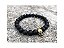 Pulseira Masculina Pedra Vulcânica Caveira Skull Ouro Velho - Imagem 4