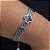 Pulseira Virginia Alhambra Vintage Luxo Prateada Preto Grife - Imagem 1