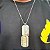 Corrente Exército Dog Tag Aço Militar Prateado Placa Lisa - Imagem 1