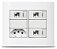 Conjunto Espelho 4x4  Tomada 10A + 3 RJ45 Cat5 - ESM44-M1 - Imagem 1