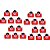 150 Forminhas 4 pétalas p/ doces Boneca Kokeshi vermelha - Envio Imediato - Imagem 1