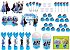 Kit festa decorado  Frozen 2 (azul)  105 peças (10 pessoas) - Imagem 1