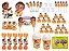 Kit festa decorado  Moana Baby  (laranja) 105 peças (10 pessoas) - Imagem 1