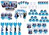 Kit festa decorado Frozen 2 (azul )  121 peças (10 pessoas) - Imagem 1