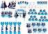 Kit festa decorado Frozen 2 (azul)  173 peças (20 pessoas) - Imagem 1