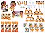 Kit festa decorado Moana Baby  (laranja) 113 peças (10 pessoas) - Imagem 1