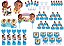 Kit festa decorado Moana Baby decorado (azul claro) 173 peças (20 pessoas) - Imagem 1