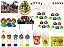 Kit festa Harry Potter Clãs (colorido) 105 peças (10 pessoas) - Imagem 1