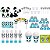 Kit festa Panda Menino (azul claro) 105 peças (10 pessoas) - Imagem 1