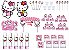 Kit Festa Hello Kitty rosa 113 peças (10 pessoas) painel e cx - Imagem 1
