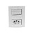 Caixa Sobrepor Interruptor Duplo+Tomada 10A Margirius Branco - Imagem 2