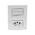 Caixa Sobrepor Interruptor Duplo + Tomada 10A Margirius Branco - Imagem 1