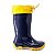 Bota Infantil Impermeável Azul Amarela Galocha c/Amarra - Imagem 1