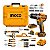 Kit 166 Ferramentas Ingco Com Parafusadeira Impacto 20V 66Nm Brushless Maleta Bateria e Carregador - Imagem 2