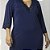 Camisola Midi Plus Size Marinho com Renda - Imagem 2