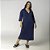 Camisola Midi Plus Size Marinho com Renda - Imagem 1
