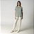 Pijama Feminino Manga Curta Listra Provence e Verde - Imagem 1