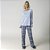 Pijama Feminino Longo Azul Paisley - Imagem 1