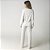 Pijama Feminino Longo Branco Lavanda com Renda - Imagem 3