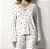 Pijama Feminino Longo Branco Lavanda com Renda - Imagem 2