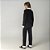 Pijama Feminino Longo Aberto Preto com Off White - Imagem 3