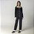 Pijama Feminino Longo Aberto Preto com Off White - Imagem 1