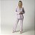 Pijama Feminino Longo Aberto Stripe Mix - Imagem 1