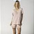 Pijama Feminino Curto Rosa Suave com Renda - Imagem 1
