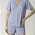 Pijama Feminino Curto Aberto Geometric Azul - Imagem 3