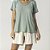 Pijama Feminino Curto Listra Provence e Verde - Imagem 3