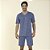 Pijama Masculino Curto Poliamida Listrado Azul Claro - Imagem 1
