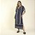 Kaftan Feminino Longo Plus Size Geometric Marinho - Imagem 1