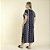 Kaftan Feminino Longo Plus Size Geometric Marinho - Imagem 3
