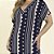 Kaftan Feminino Longo Plus Size Geometric Marinho - Imagem 2