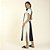 Kaftan Feminino Midi Preto com Off White - Imagem 3