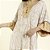 Kaftan Feminino Longo Folha Off White e Gold - Imagem 2