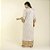 Kaftan Feminino Longo Folha Off White e Gold - Imagem 3