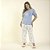 Pijama Feminino Pantacourt Plus Size Azul Sereia - Imagem 1