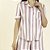 Pijama Feminino Curto Aberto Listrado Rosê - Imagem 3