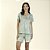 Pijama Feminino Curto Gola V Filete Green - Imagem 1