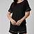 Pijama Feminino Curto em Visco Maquinetada Preto - Imagem 2
