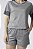 Pijama Feminino Curto Cinza Mescla - Imagem 3