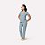 Pijama Feminino Capri Azul Delave com Renda - Imagem 1