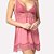 Camisola Curta de Alça Rosa Blush com Renda no Tom - Imagem 2